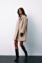 Patterned Short Coat - Camel - 6