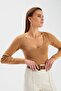 V Neck Crop Knitwear - Mink