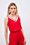 Cross Strap Blouse - Red - 4