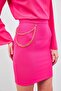 Mini Skirt with Chain Accessories - Fuchsia - 5