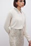 Sequin Detailed Classic Shirt - Beige - 7