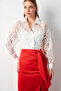 Patterned Tulle Shirt - Ecru - 5