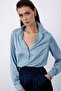 Baby Blue Satin Shirt - 4