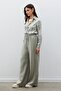 Shiny Trousers with Elastic Waist - Green - 4