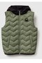 Boy's Khaki Logo Detailed Hooded Vest