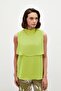 Flounce Blouse with Accessory Detail - Oil Green - 2