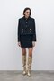 Glitter Short Tweed Jacket - Black