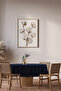 Dark Blue Natural Flowered Fluffy Tablecloth