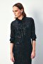 Sequined Casual Shirt - Black - 2