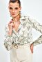 Patterned Loose Shirt - Beige - 2