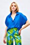 Casual Shirt with Sleeve Detail - Sax Blue - 3