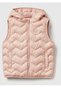 Girl's Dusty Pink Glitter Logo Embroidered Hooded Vest