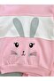 Baby Girl Rabbit Printed Sweathirt Set / Top and Bottom Set - 6