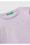 Girl's Lilac Slim Fit Long Sleeve T-Shirt with Glitter Logo Print on the Front - 3