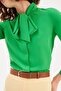 Tie Collar Plain Shirt - Green - 4