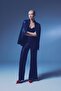 Sequined Casual Trousers - Navy Blue - 4