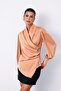 Brooched Double Breasted Blouse - Salmon - 6