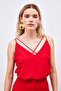 Cross Strap Blouse - Red - 2