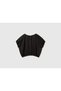Women's Black 100% Lyocell Kimono Sleeve Blouse with Elastic Waist - 4