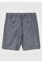 Men's Blue 100% Cotton Beli Lastikli Şamre Denim Shorts - 2