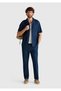 Men's Dark Blue 100% Cotton Elastic Waist Shamre Denim Trousers - 5