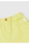 Baby Yellow Elastic Waist Patch Pocket Logo Label Muslin Shorts - 3