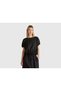 Women's Black 100% Lyocell Kimono Sleeve Blouse with Elastic Waist