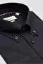 Matteo Royal Oxford Cotton Comfort Fit Black Button-Down Collar Men's Solid Shirt - 2