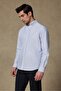 Marcel American Oxford Cotton Comfort Fit Dark Blue Button-Down Collar Men's Striped Shirt - 2