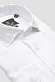 Bella Linen Linen Comfort Fit White Mostra Collar Men's Plain Shirt - 2