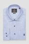 Lieno Linen Linen Comfort Fit Dark Blue Classic Collar Men's Striped Shirt - 5