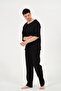 100% Cotton Casual Muslin Black Pajama Set up to 10XL - 3