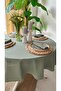 Royal Linen Textured Green Round Tablecloth - 3
