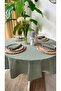 Royal Linen Textured Green Round Tablecloth