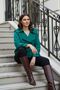Emerald Green 100% Cotton Gabardine Lined Oversize Wide Fit Women's Crop Short Trench Coat 1122 - 7