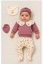 100% Organic Cotton Embroidered Collar Detailed 5 piece Cherry Pattern Hospital Exit Set