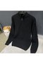 3 Pieces of Colorful Half Zipper Knitwear Sweater Black Nefti Beige - 2