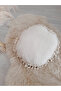 Linen Fabric Tasseled Decorative Throw Pillow Case Single - Pillow 43X43 Cm (Tassel Cream) - 2