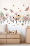 Watercolor Boho Floral Wall Sticker Set - Kids Room Decor Set