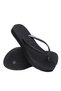 Black Women's Beach Slippers Hav. Slim Flatform Sparkle - 4