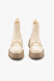 Beige Women's Boots with Elastic Sides and Buckles and Non-Slip Sole - 3