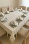 Water Drop Ecru 12 Person 26 Piece French Lace Dowry Dining Table Cover Set Runner Set