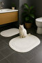 Cotton Oval Bath Mat Set of 2 White 60*100 & 50*60