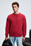 Caspian Men's Cotton Crew Neck Karyoka Stitched Printed Red Sweatshirt - 3