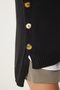 Crew Neck Buttoned Knitwear Sweater Black Lyg0005 - 6