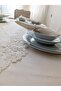 Demet Ecru 12-Person 26-Piece French Lace Dowry Dining Table Cover Set Runner Set - 7