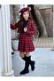 GIRL'S PLAID PATTERNED SKIRT-JACKET-BLUZ-RESSAM HAT SET OF FOUR - 2