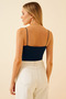 Women's Navy Rope Strap Cotton Crop Top Bustier Tank Top - 2