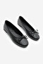 Women's Bow Detailed Casual Ballet Flats Monit Black - 5