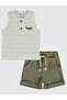 Ant Embroidered 6-18 Month Set - Khaki